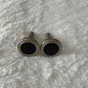 Sophisticated Black and Silver Cufflinks